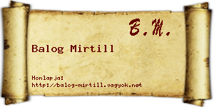 Balog Mirtill névjegykártya